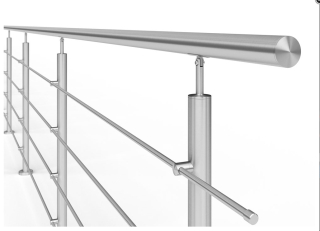 Zábradlí nerez na rovinu 4 výplně, horní kotvení 100-150cm